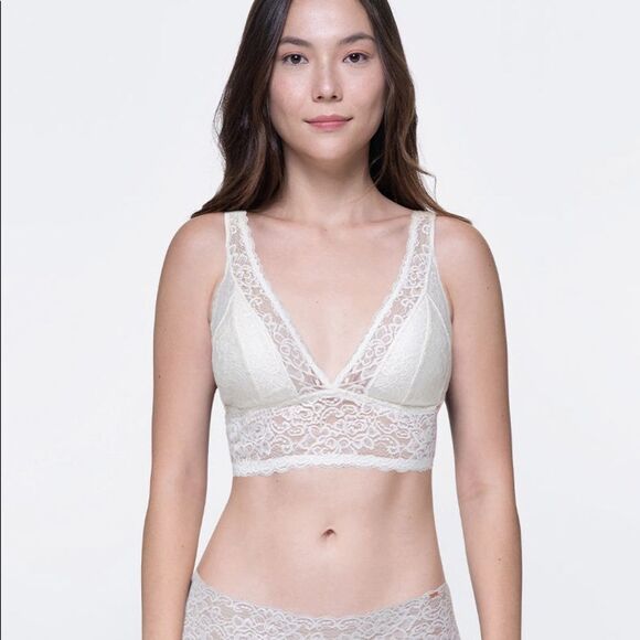 DORINA Lana 2 Piece Light Padded All Lace bralettes M Purple/Ivory NWT in pkg - Picture 2 of 10